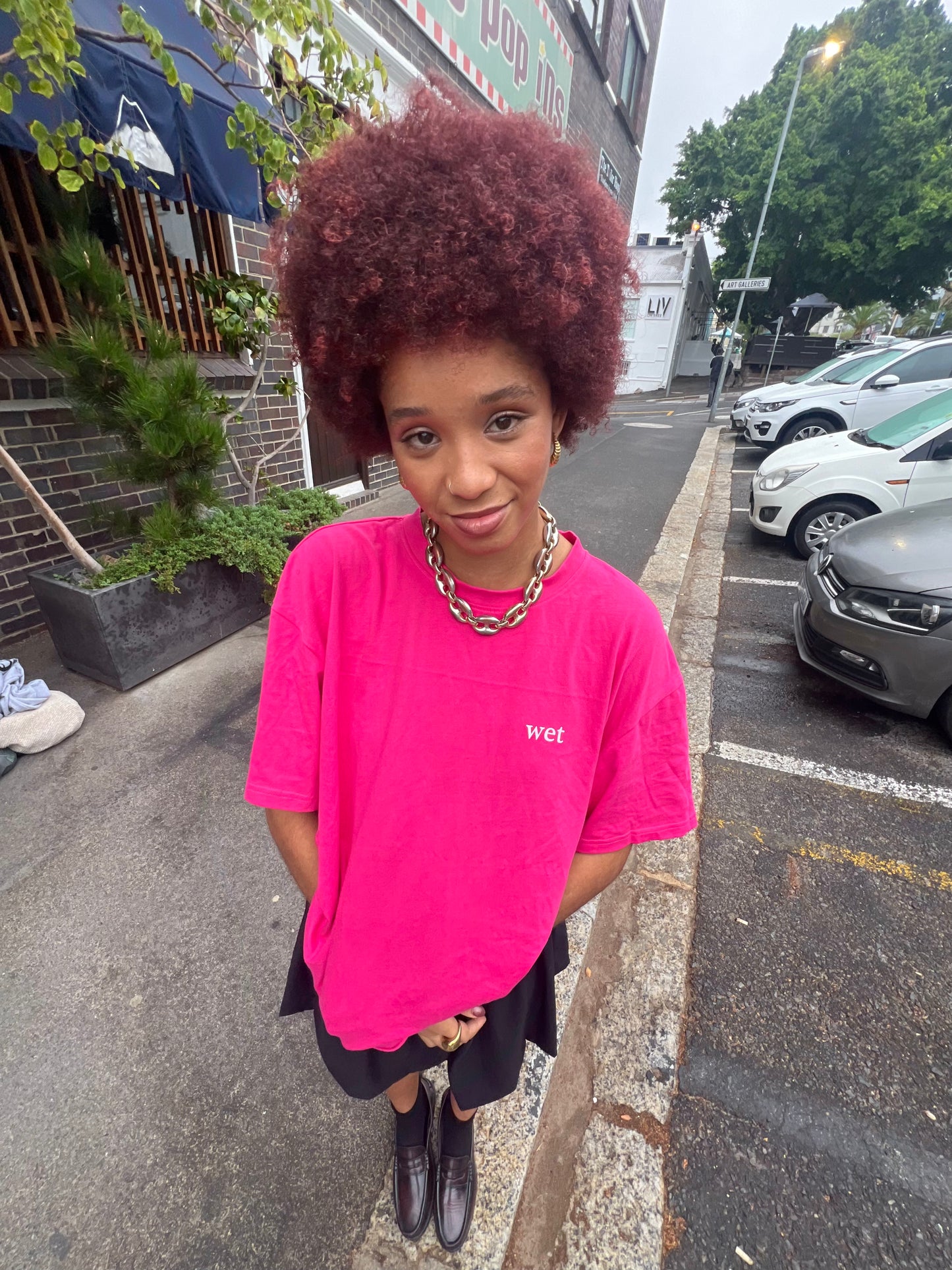B WET Oversized Sleeve Tees Pink