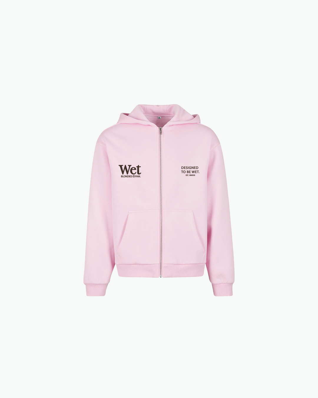 EVERYDAY Zip Hoodie soft pink & white