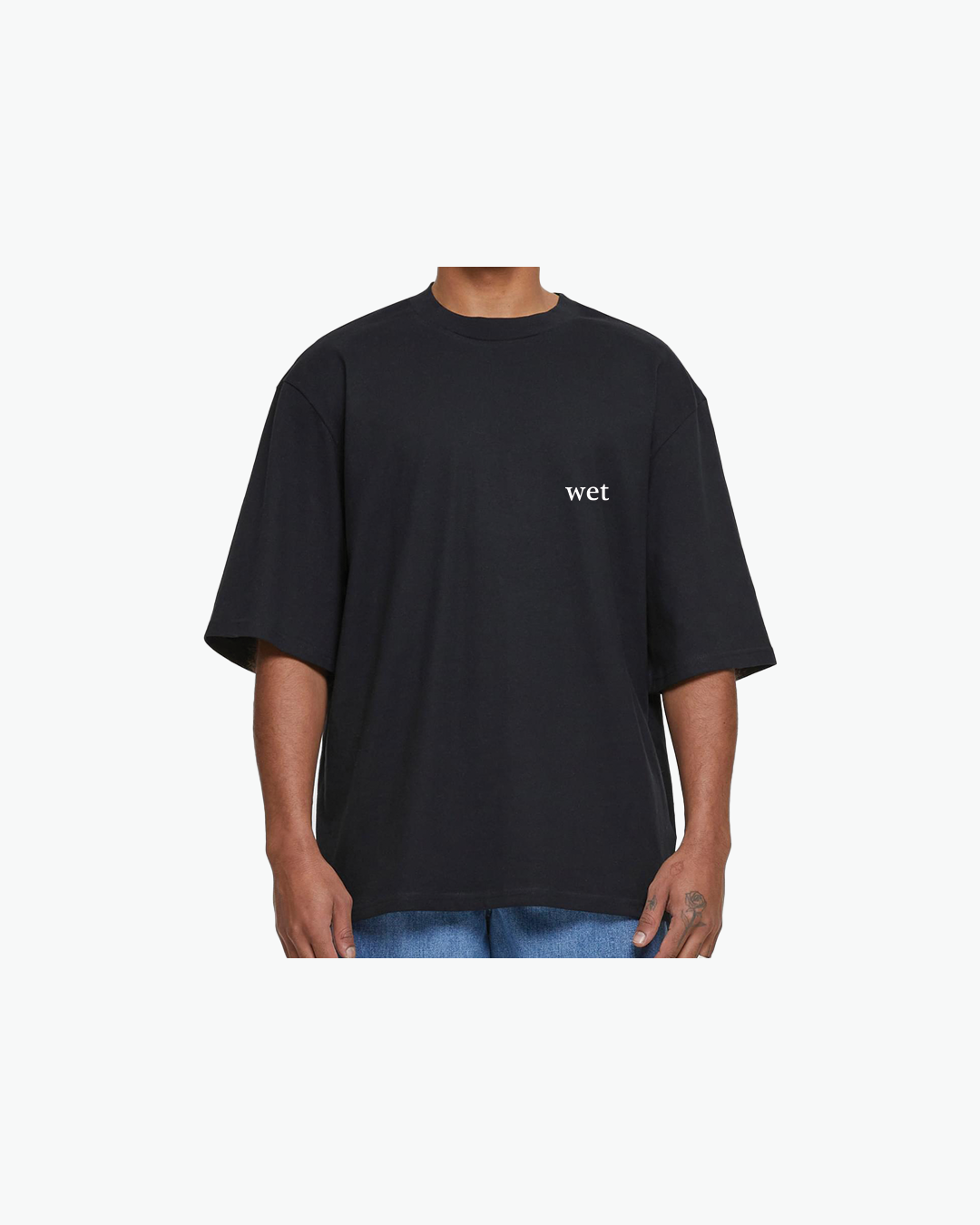 B WET Oversized Sleeve Tees Black